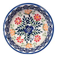A picture of a Polish Pottery Dipping Bowl (Flower Power) | M153T-JS14 as shown at PolishPotteryOutlet.com/products/dipping-bowl-flower-power-m153t-js14