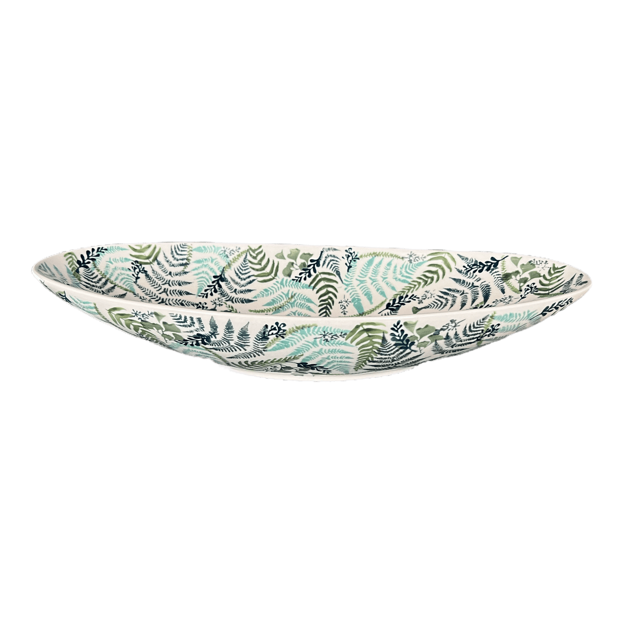 Bowl, Oblong, Serving, Large, 15.75" x 8.25" in "Scattered Ferns" by Manufaktura | M168S-GZ39