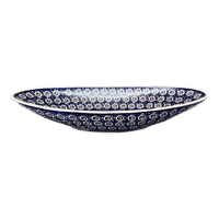 A picture of a Polish Pottery Large Oblong Serving Bowl (Bonbons) | M168T-2 as shown at PolishPotteryOutlet.com/products/large-oblong-serving-bowl-2-m168t-2