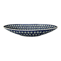 A picture of a Polish Pottery Large Oblong Serving Bowl (Fish Eyes) | M168T-31 as shown at PolishPotteryOutlet.com/products/large-oblong-serving-bowl-fish-eyes-m168t-31