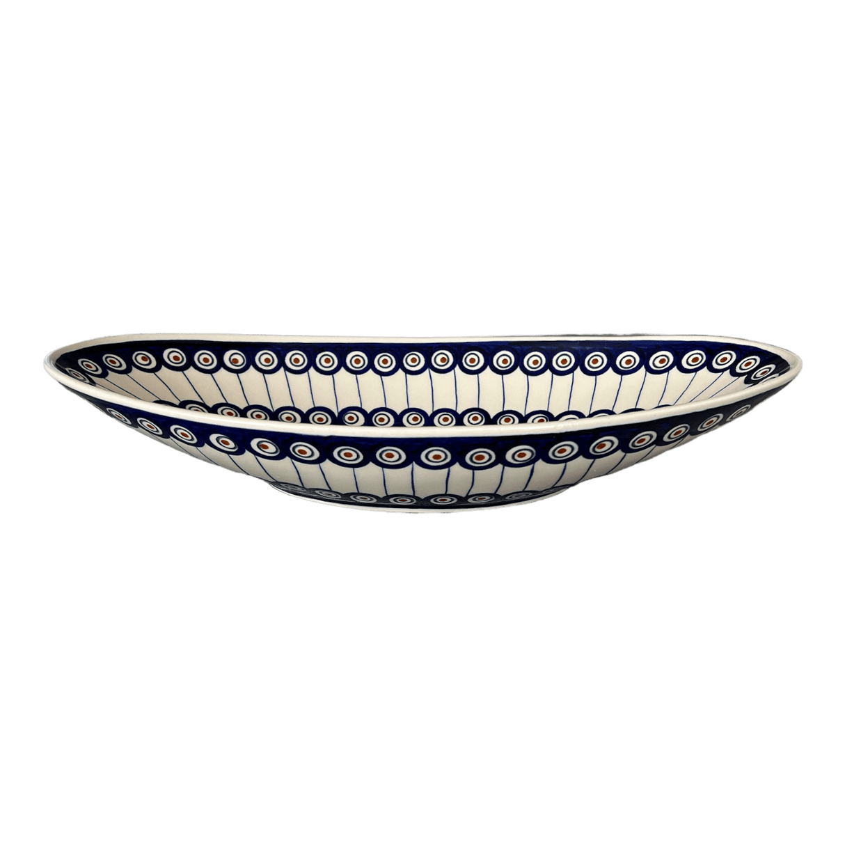 Bowl, Oblong, Serving, Large, 15.75" x 8.25" in "Peacock in Line" by Manufaktura | M168T-54A