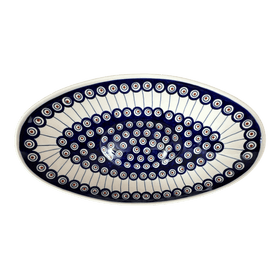Polish Pottery Large Oblong Serving Bowl (Peacock in Line) | M168T-54A Additional Image at PolishPotteryOutlet.com