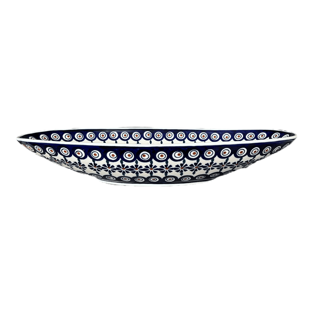 Bowl, Oblong, Serving, Large, 15.75" x 8.25" in "Floral Peacock" by Manufaktura | M168T-54KK