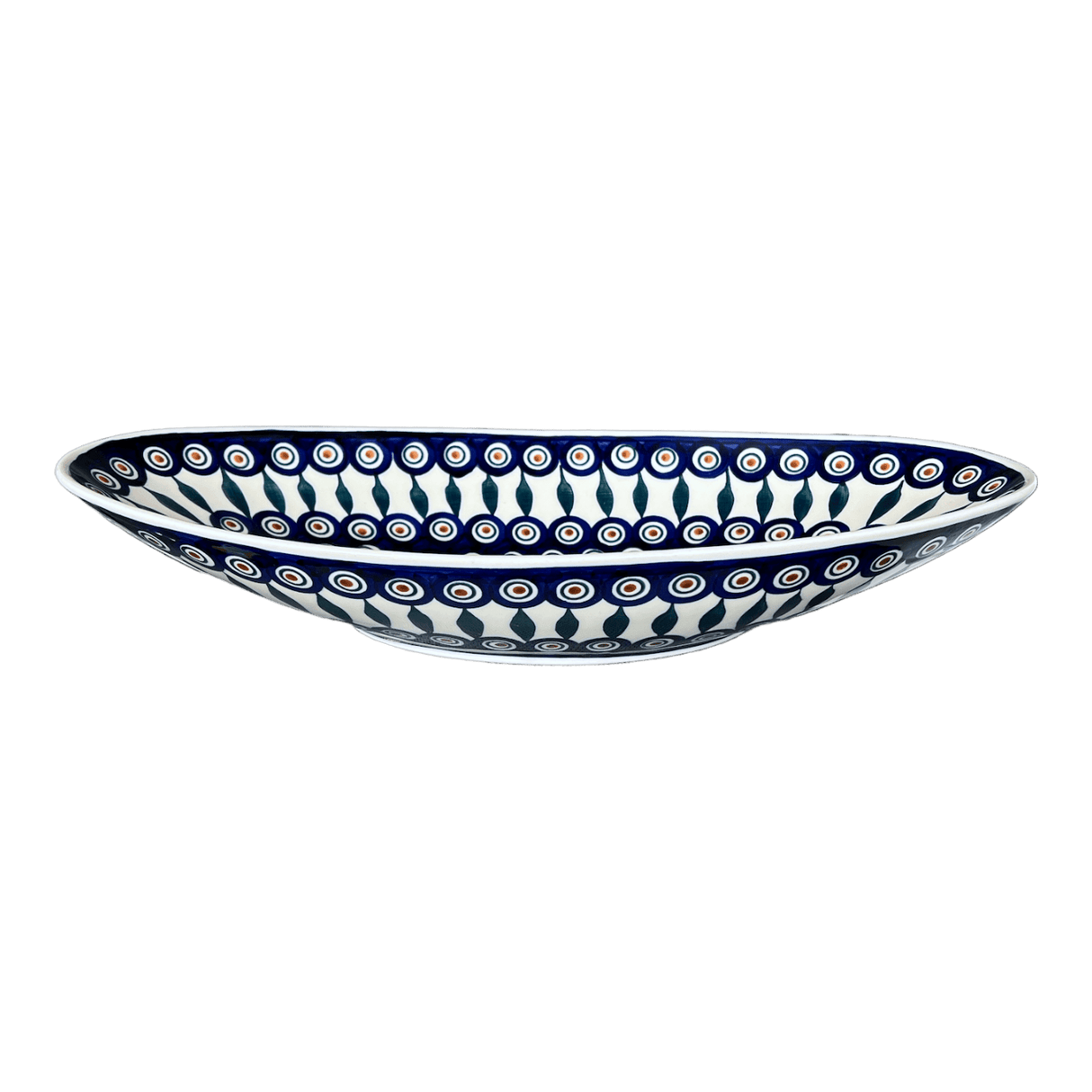 Bowl, Oblong, Serving, Large, 15.75" x 8.25" in "Peacock" by Manufaktura | M168T-54