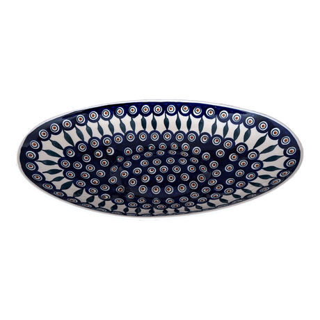 Bowl, Oblong, Serving, Large, 15.75" x 8.25" in "Peacock" by Manufaktura | M168T-54