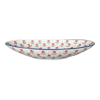 A picture of a Polish Pottery Large Oblong Serving Bowl (Simply Beautiful) | M168T-AC61 as shown at PolishPotteryOutlet.com/products/large-oblong-serving-bowl-simply-beautiful-m168t-ac61