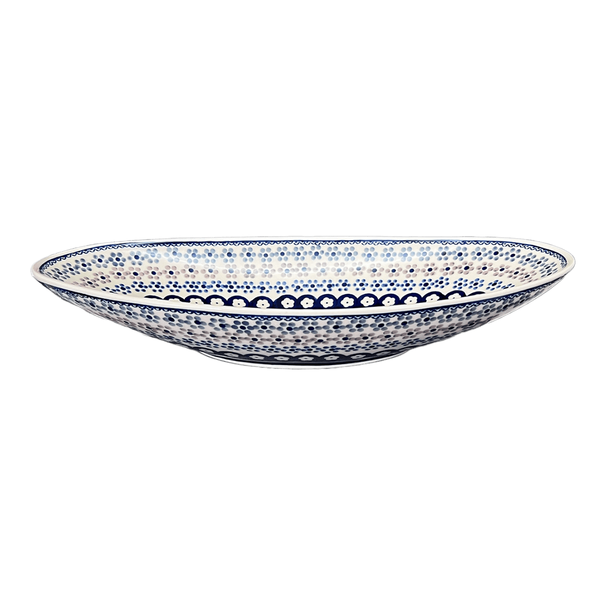 Bowl, Oblong, Serving, Large, 15.75" x 8.25" in "Floral Chain" by Manufaktura | M168T-EO37