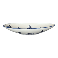 A picture of a Polish Pottery Large Oblong Serving Bowl (Butterfly Garden) | M168T-MOT1 as shown at PolishPotteryOutlet.com/products/large-oblong-serving-bowl-butterfly-garden-m168t-mot1