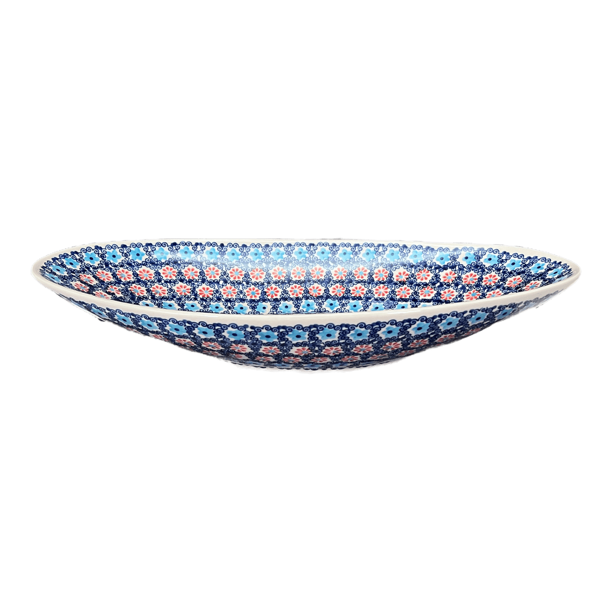 Bowl, Oblong, Serving, Large, 15.75" x 8.25" in "Daisy Circle" by Manufaktura | M168T-MS01