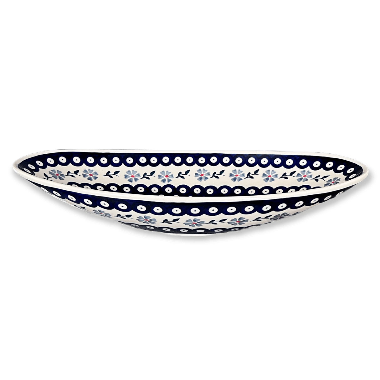 Bowl, Oblong, Serving, Large, 15.75" x 8.25" in "Periwinkle Chain" by Manufaktura | M168T-P213