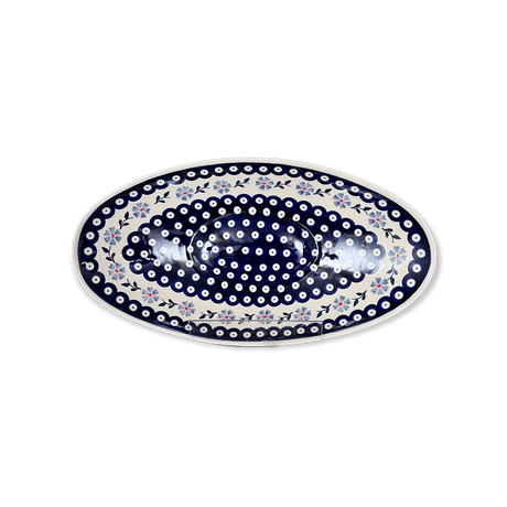 Bowl, Oblong, Serving, Large, 15.75" x 8.25" in "Periwinkle Chain" by Manufaktura | M168T-P213