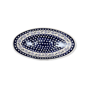 Polish Pottery Large Oblong Serving Bowl (Periwinkle Chain) | M168T-P213 Additional Image at PolishPotteryOutlet.com