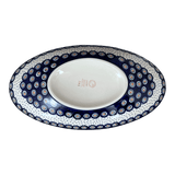 Bowl, Oblong, Serving, Large, 15.75" x 8.25" in "Peacock Dot" by Manufaktura | M168U-54K