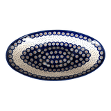 Bowl, Oblong, Serving, Large, 15.75" x 8.25" in "Peacock Dot" by Manufaktura | M168U-54K