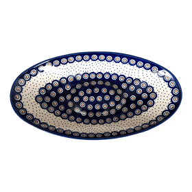 Polish Pottery Large Oblong Serving Bowl (Peacock Dot) | M168U-54K Additional Image at PolishPotteryOutlet.com