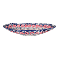 A picture of a Polish Pottery Large Oblong Serving Bowl (Falling Petals) | M168U-AS72 as shown at PolishPotteryOutlet.com/products/large-oblong-serving-bowl-falling-petals-m168u-as72