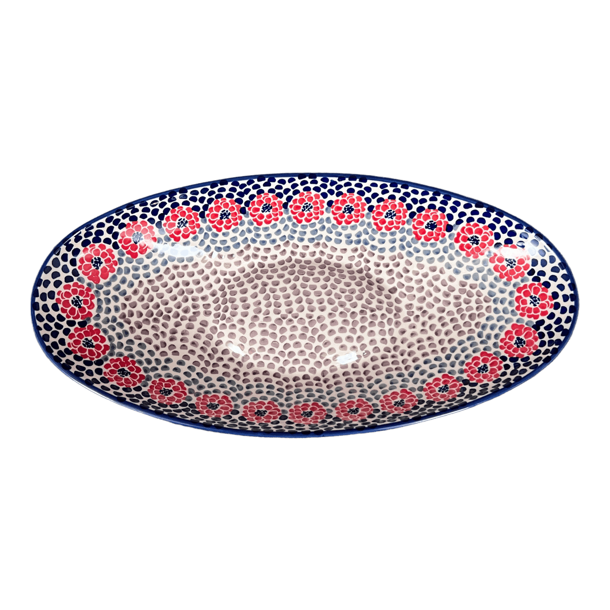 Bowl, Oblong, Serving, Large, 15.75" x 8.25" in "Falling Petals" by Manufaktura | M168U-AS72