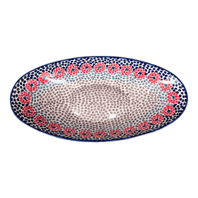 Polish Pottery Large Oblong Serving Bowl (Falling Petals) | M168U-AS72 Additional Image at PolishPotteryOutlet.com