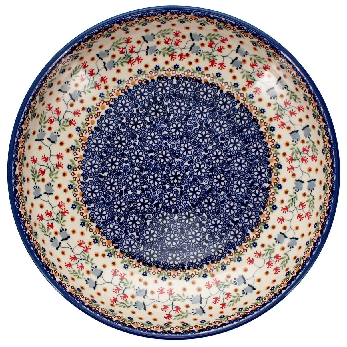 Bowl, Round, Shallow, Salad, 11.75" in "Wildflower Delight" by Manufaktura | M173S-P273