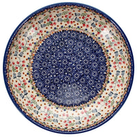 A picture of a Polish Pottery 11.75" Shallow Salad Bowl (Wildflower Delight) | M173S-P273 as shown at PolishPotteryOutlet.com/products/11-75-shallow-salad-bowl-wildflower-delight-m173s-p273