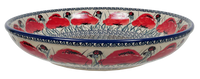 A picture of a Polish Pottery 11.75" Shallow Salad Bowl (Poppy Paradise) | M173S-PD01 as shown at PolishPotteryOutlet.com/products/11-75-shallow-salad-bowl-poppy-paradise