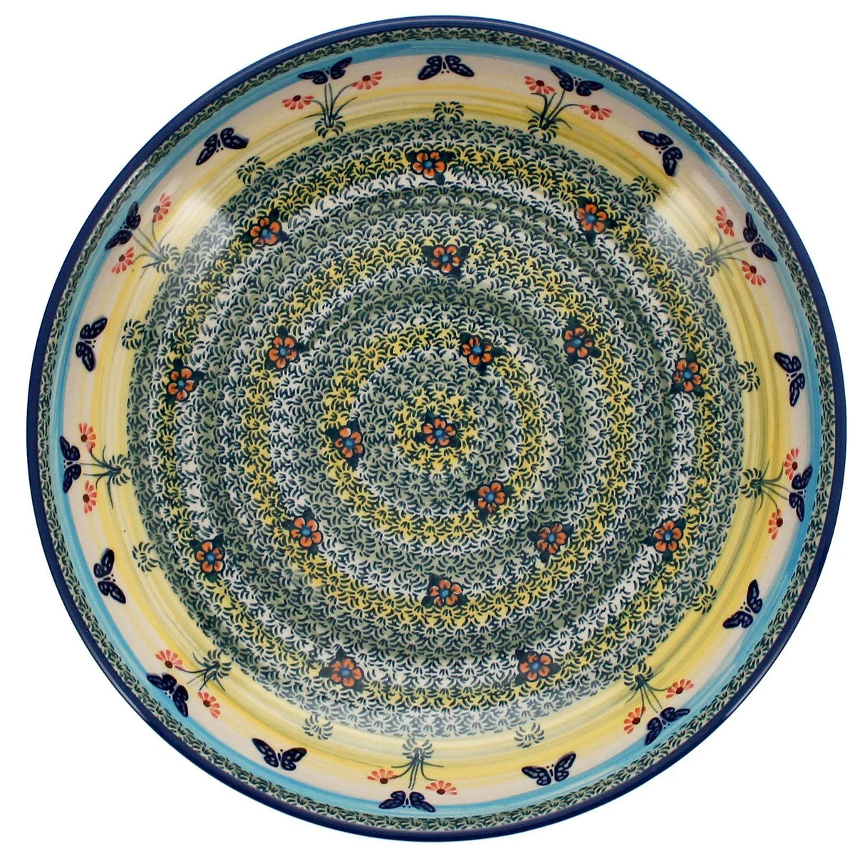 Bowl, Round, Shallow, Salad, 11.75" in "Butterflies in Flight" by Manufaktura | M173S-WKM