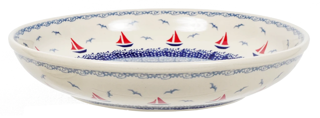 Bowl, Round, Shallow, Salad, 11.75" in "Smooth Seas" by Manufaktura | M173T-DPML