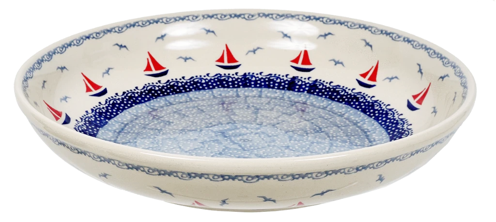 Bowl, Round, Shallow, Salad, 11.75" in "Smooth Seas" by Manufaktura | M173T-DPML