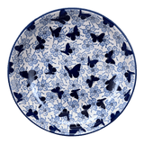 Bowl, Round, Shallow, Salad, 11.75" in "Blue Butterfly" by Manufaktura | M173U-AS58