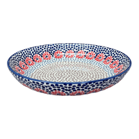 A picture of a Polish Pottery 11.75" Shallow Salad Bowl (Falling Petals) | M173U-AS72 as shown at PolishPotteryOutlet.com/products/11-75-bowl-falling-petals-m173u-as72