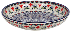 Polish Pottery 11.75" Shallow Salad Bowl (Scandinavian Scarlet) | M173U-P295 Additional Image at PolishPotteryOutlet.com