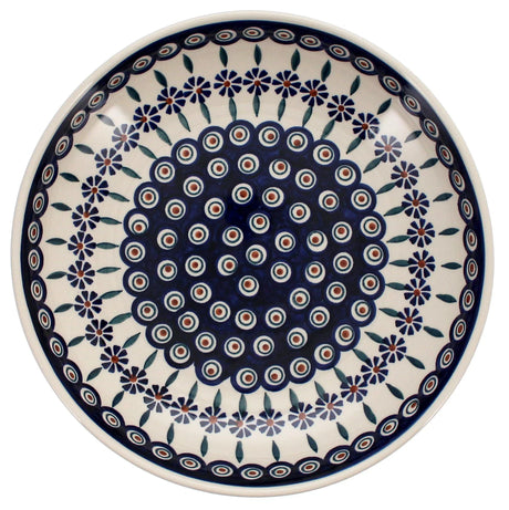 Bowl, Round, Shallow, Salad, 11.75" in "Floral Peacock" by Manufaktura | M173T-54KK