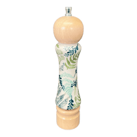 A picture of a Polish Pottery Pepper Mill (Scattered Ferns) | M182S-GZ39 as shown at PolishPotteryOutlet.com/products/pepper-mill-scattered-ferns-m182s-gz39