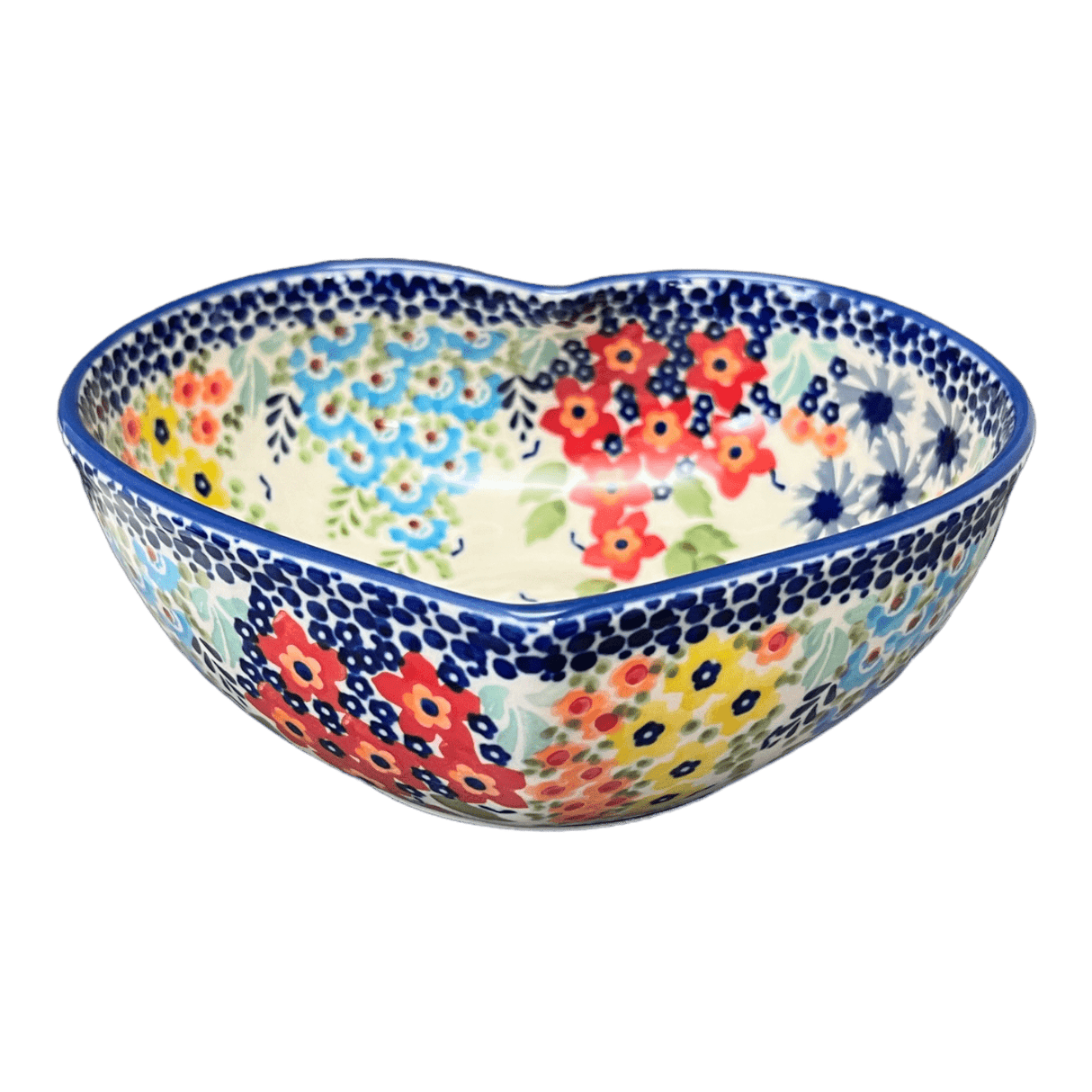 Bowl, Heart-Shaped, Large, 6.75" x 7" in "Brilliant Garden" by Manufaktura | M189S-DPLW