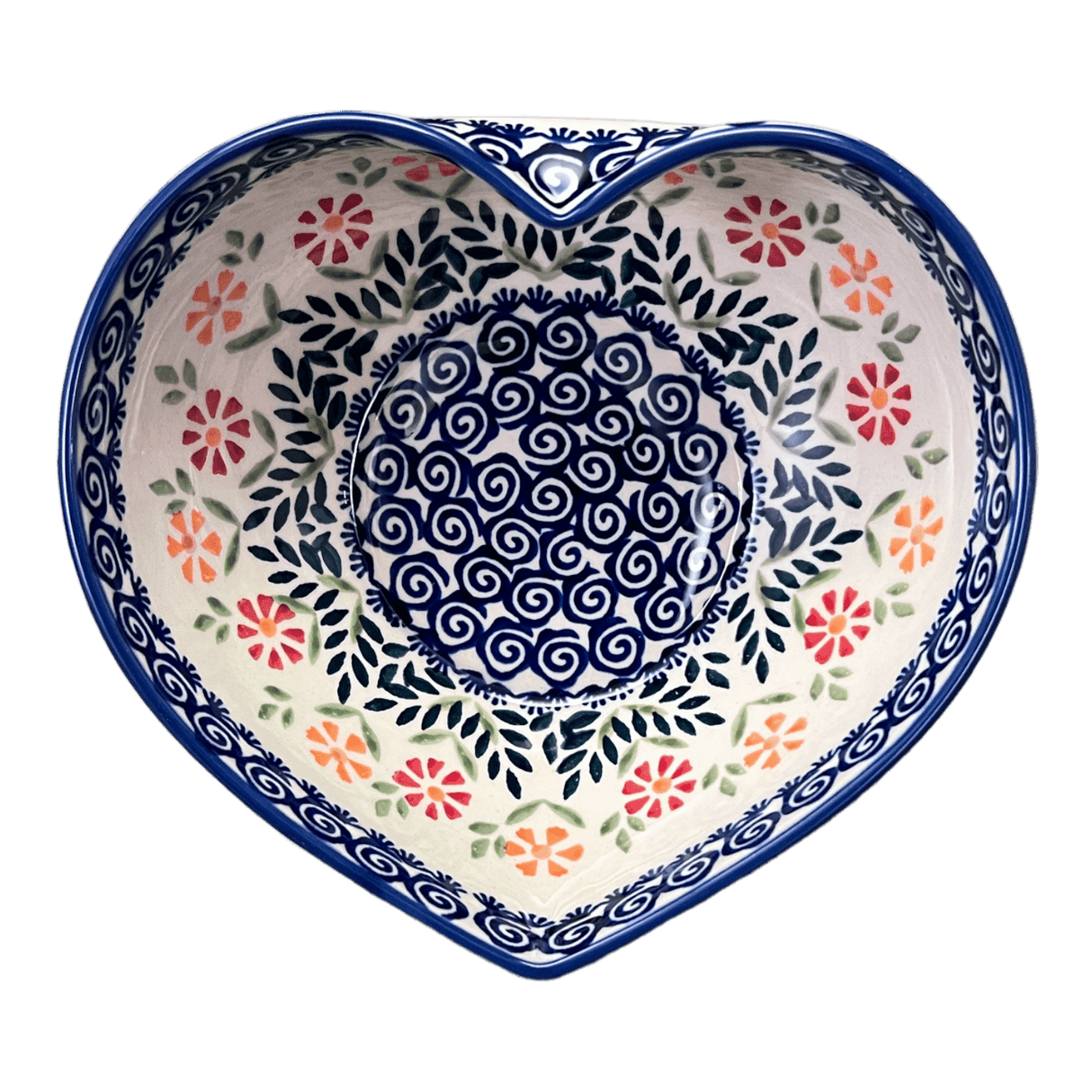 Bowl, Heart-Shaped, Large, 6.75" x 7" in "Flower Power" by Manufaktura | M189T-JS14