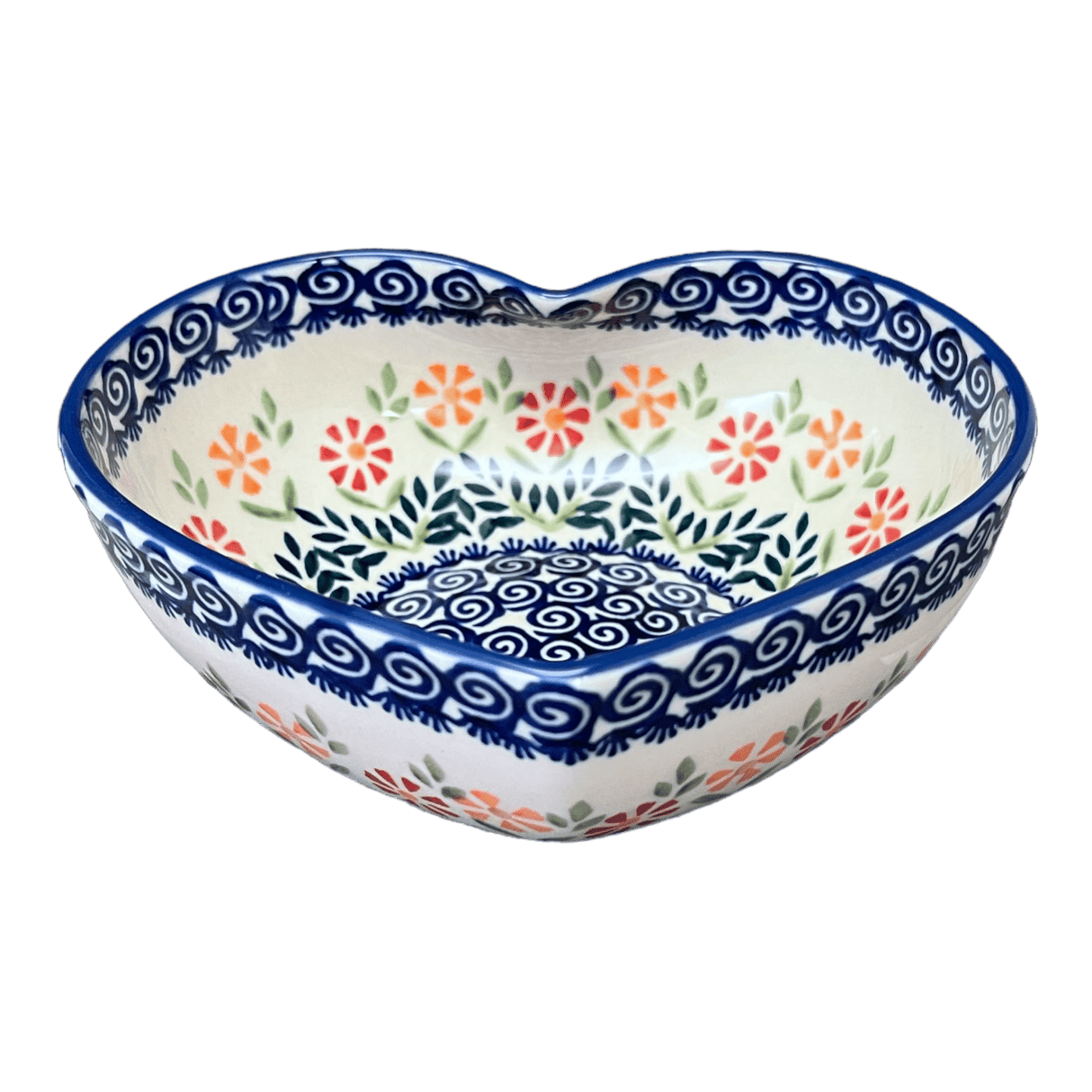 Bowl, Heart-Shaped, Large, 6.75" x 7" in "Flower Power" by Manufaktura | M189T-JS14