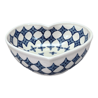 A picture of a Polish Pottery Large Heart Bowl (Field of Diamonds) | M189T-ZP04 as shown at PolishPotteryOutlet.com/products/large-heart-bowl-field-of-diamonds-m189t-zp04