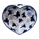 Bowl, Heart-Shaped, Large, 6.75" x 7" in "Blue Butterfly" by Manufaktura | M189U-AS58