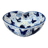 Bowl, Heart-Shaped, Large, 6.75" x 7" in "Blue Butterfly" by Manufaktura | M189U-AS58