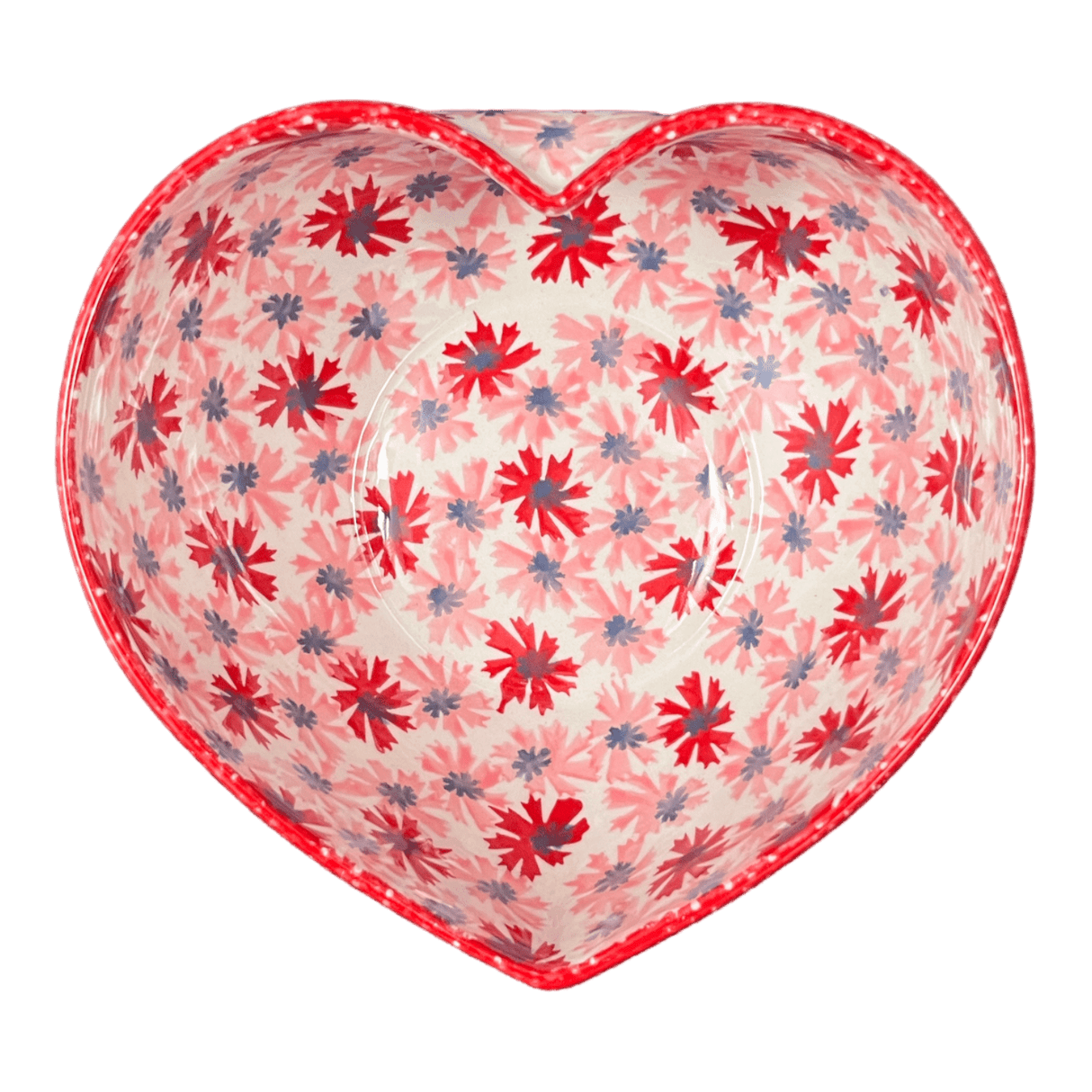 Bowl, Heart-Shaped, Large, 6.75" x 7" in "Scarlet Daisy" by Manufaktura | M189U-AS73