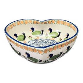 Polish Pottery Large Heart Bowl (Ducks in a Row) | M189U-P323 Additional Image at PolishPotteryOutlet.com