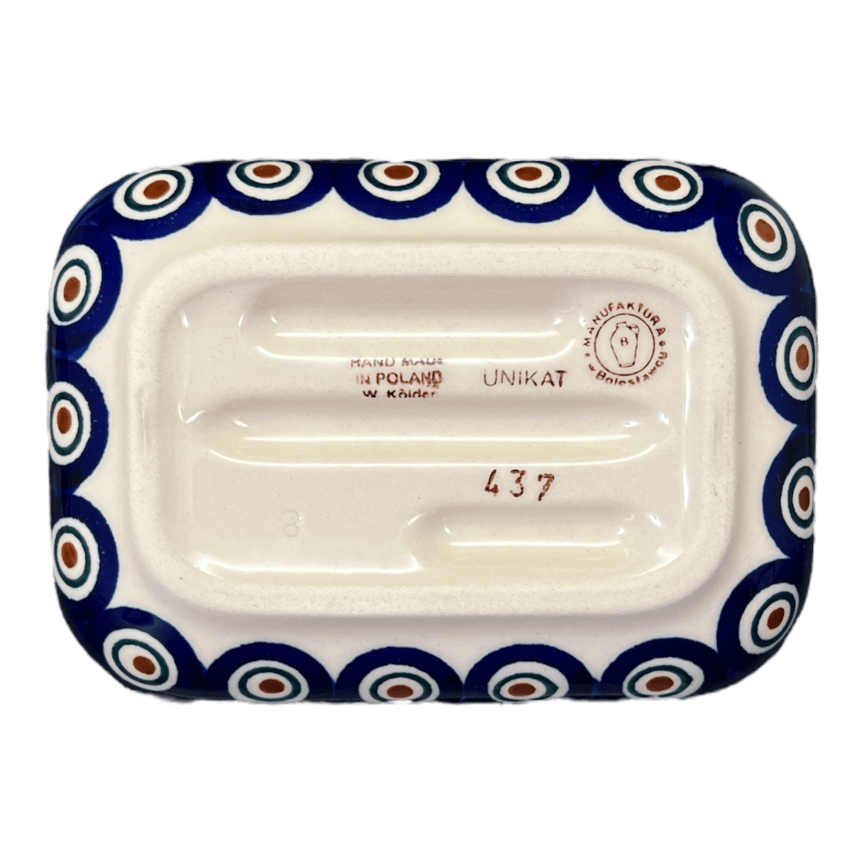 Soap Dish, 5" x 3.5" in "Peacock Dot" by Manufaktura | M191U-54K