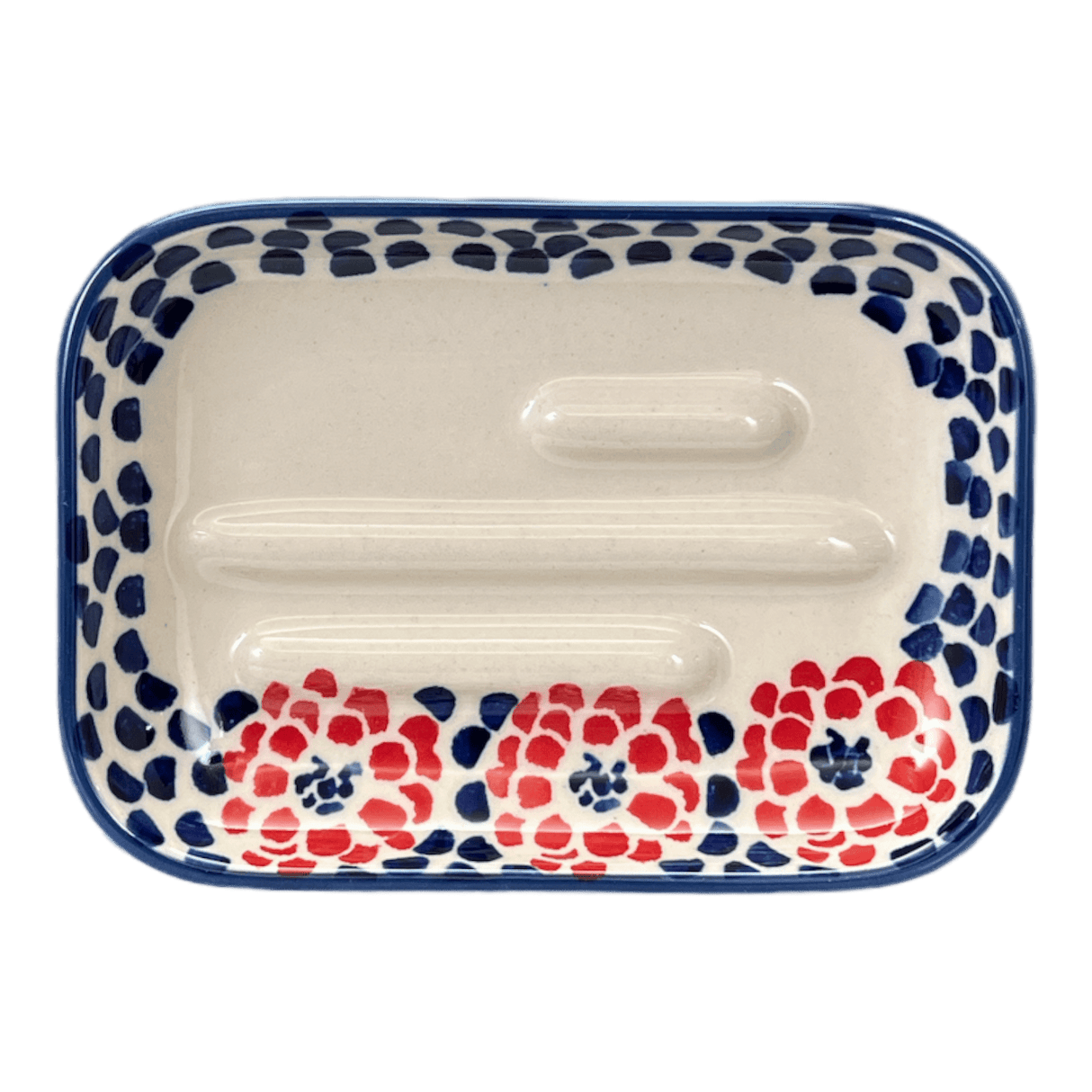 Soap Dish, 5" x 3.5" in "Falling Petals" by Manufaktura | M191U-AS72