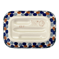 A picture of a Polish Pottery Soap Dish (Fall Confetti) | M191U-BM01 as shown at PolishPotteryOutlet.com/products/rectangular-soap-dish-fall-confetti-m191u-bm01