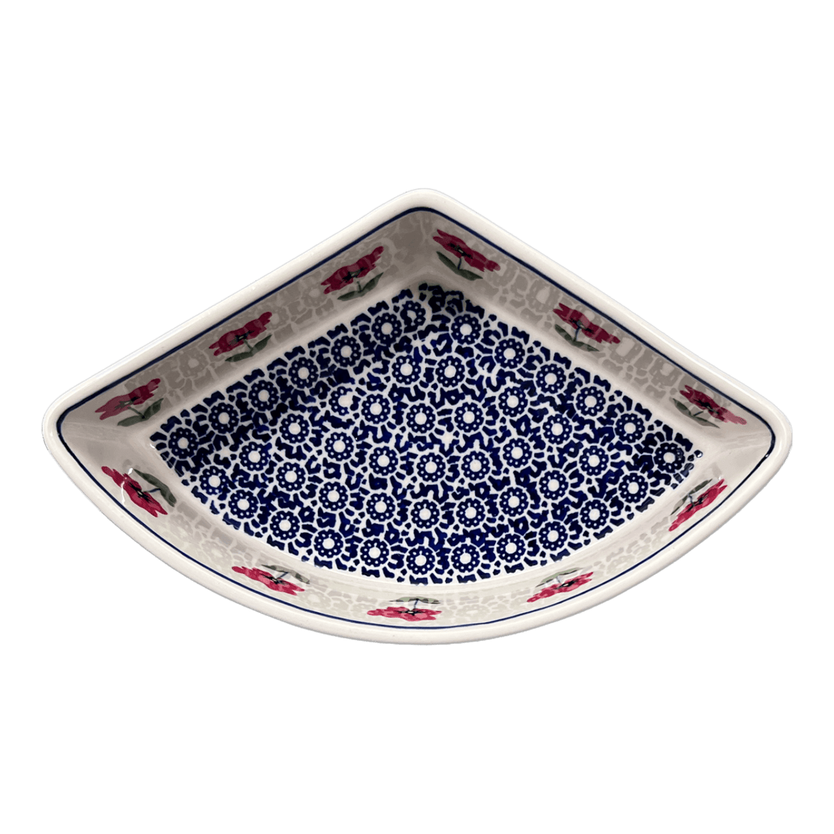 Bowl, Wedge-Shaped, 5" x 8.5" in "Poppy Garden" by Manufaktura | M048T-EJ01