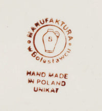 A picture of a Polish Pottery 6.75" Bowl (Rose - Floribunda) | M090U-GZ32 as shown at PolishPotteryOutlet.com/products/6-75-bowl-rose-floribunda