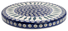 Polish Pottery Cake Plate/Chip & Dip Combo (Peacock) | N007T-54 Additional Image at PolishPotteryOutlet.com