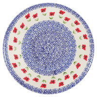A picture of a Polish Pottery Chip and Dip Platter (Poppy Garden) | N007T-EJ01 as shown at PolishPotteryOutlet.com/products/cake-plate-hors-doeuvres-combo-poppy-garden-n007t-ej01