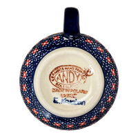A picture of a Polish Pottery 16 oz. Large Belly Mug (Bowties & Blossoms) | NDA10-21 as shown at PolishPotteryOutlet.com/products/large-belly-mug-bowties-blossoms-nda10-21