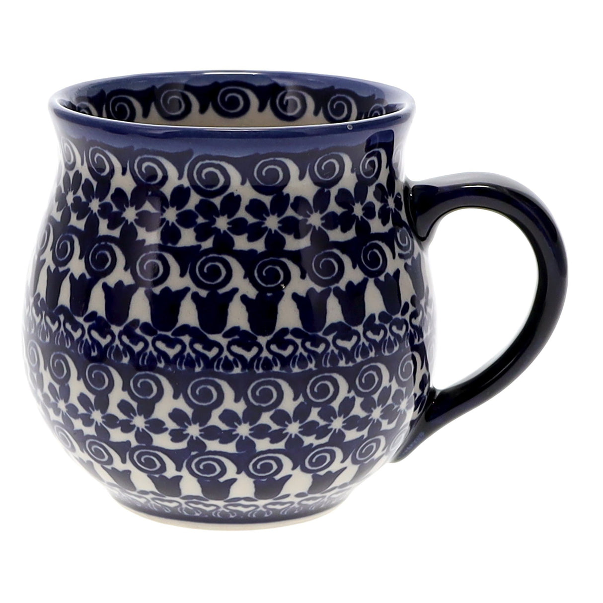 Mug, Belly Mug, 16 oz Large in "Tulip Path" by Andy | NDA10-25